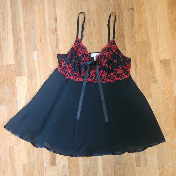 Cinema Etoile Lingerie Size L Black Red Lace Vamp Whimsygoth Mesh Festival Dress - Picture 5 of 10